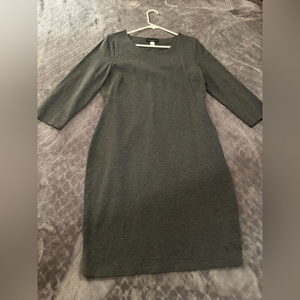 Simply Styled Gray Long Sleeve Dress
